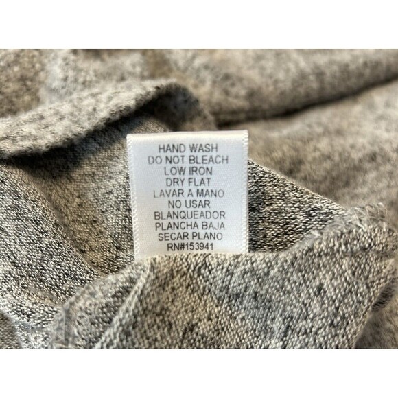 Misia Womens Large Gray Marbled Long Sleeve Rayon Blend Tunic Top Button Accents - Picture 8 of 12